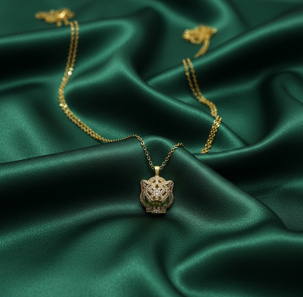 Collier Gold Jaguar - stainless steel