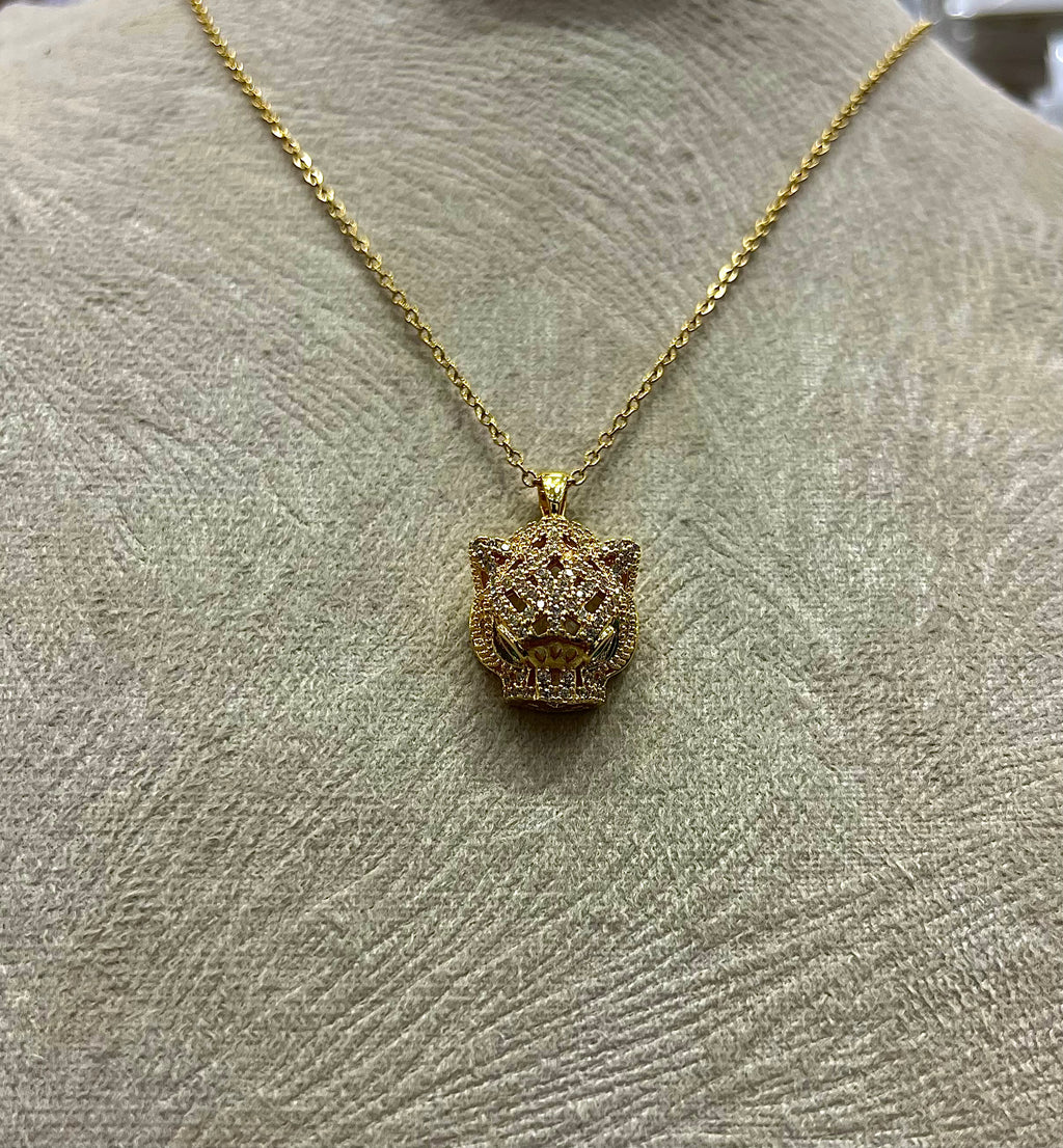 Collier Gold Jaguar - stainless steel