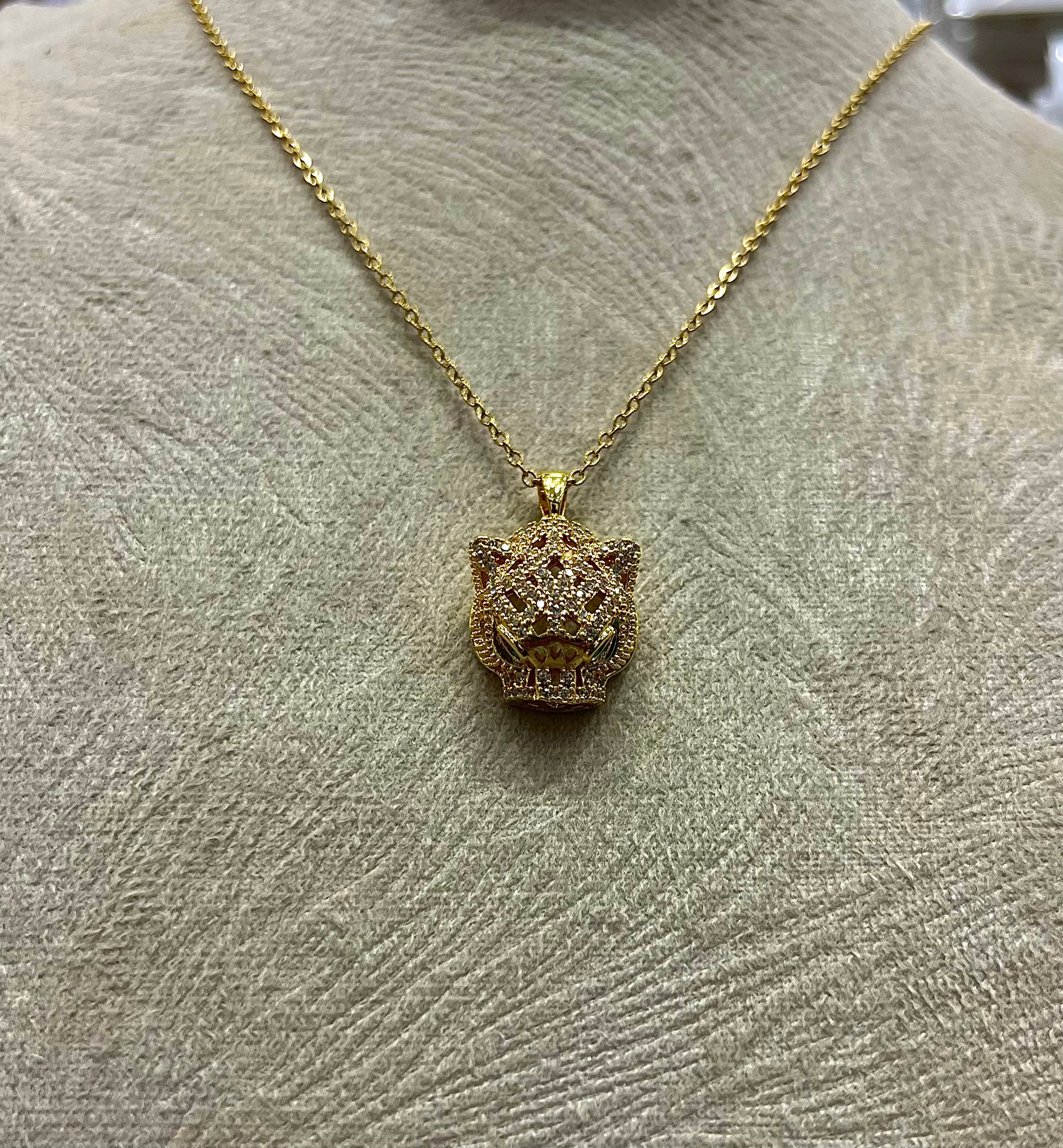 Collier Gold Jaguar - stainless steel